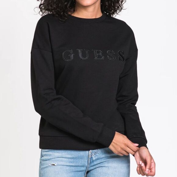 Guess logo embroidered pullover sweatshirt size M - Picture 1 of 8